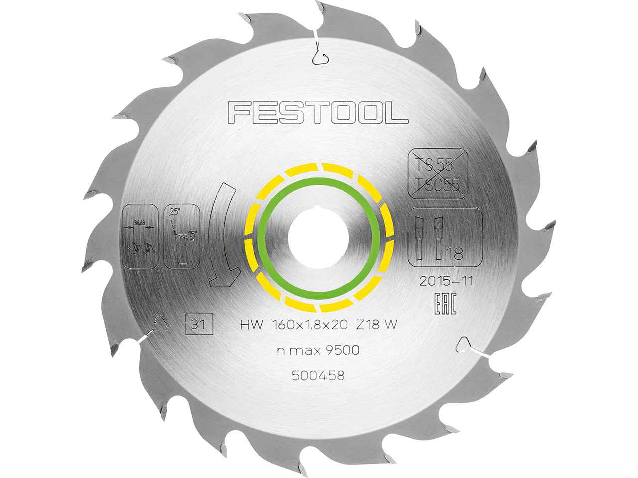 Festool Festool 500458 160mm x 20mm 18T Wood Standard Circular Saw