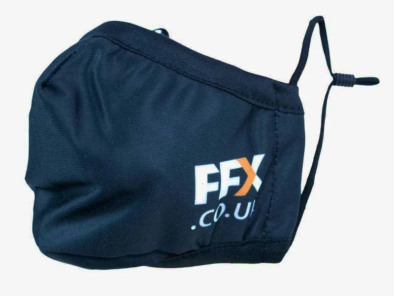 FFX Logo Mask Black Reusable Adjustable Face Protection PM2.5 Filter 3pk