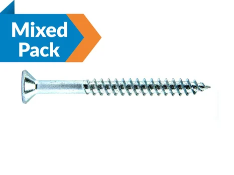 Woodscrew CSK Twin PZ2 BZP 4-8 x 12-44mm 4400pk