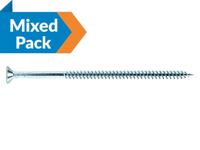 Woodscrew CSK Twin PZ2 BZP 10 x 19-100mm 1900pk