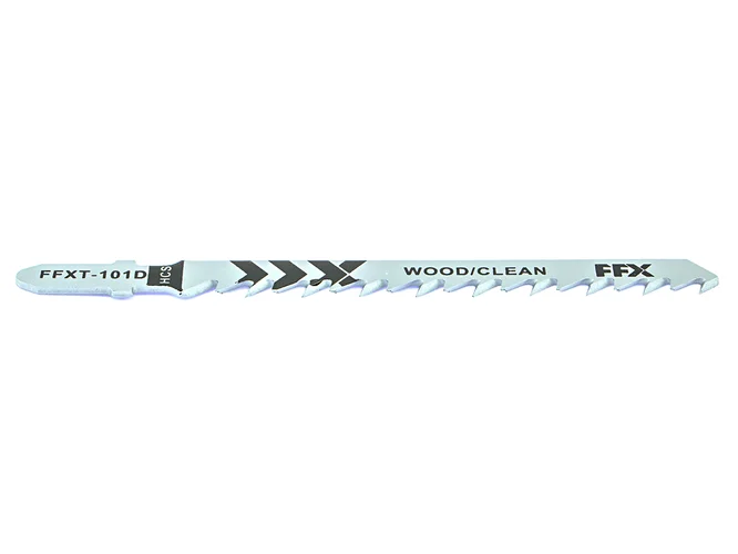 FFXT-101D Jigsaw Blades Wood Cutting 100mm 6TPI HCS 5pk