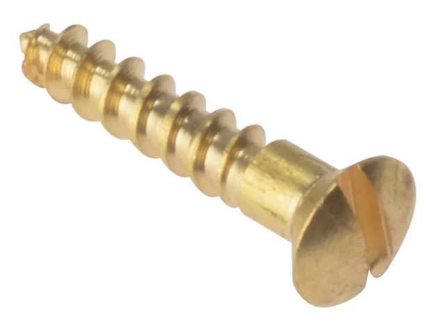 Forgefix RAH346BR Woodscrew Raised Head Single Flat Brass 3.5 x 19mm 200pk