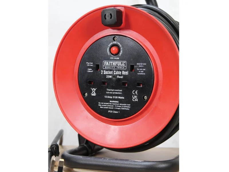 CRM251 Cable Reel System Retractable 25m 1 x 230V Socket - Sealey