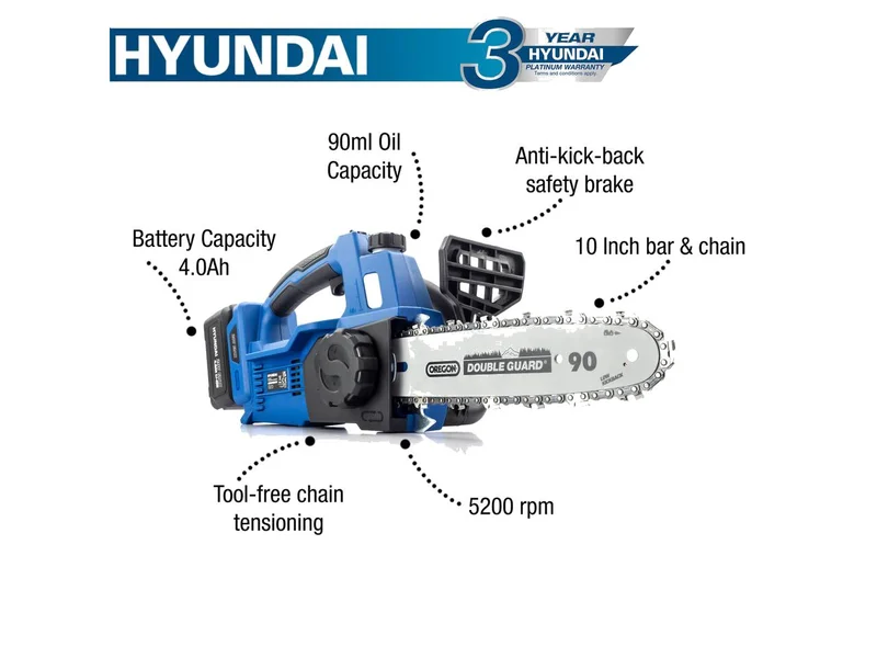 Hyundai HY2190 1x4Ah 20V Li-ion Chainsaw