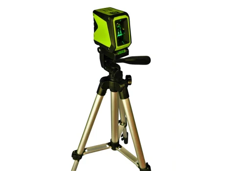 IMEX L2GS Green Mini Cross Line Laser Level Kit with Tripod