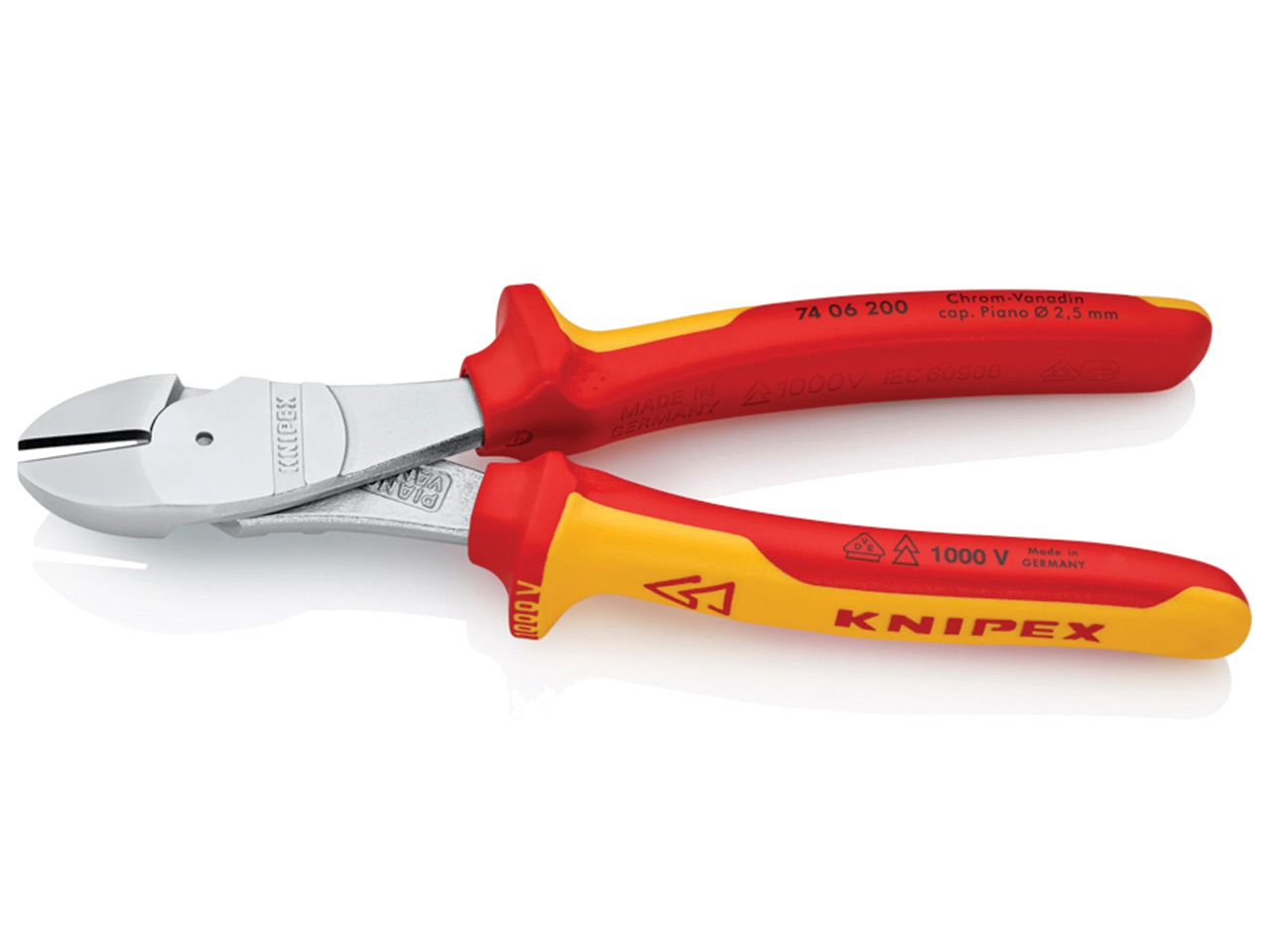 Knipex Knipex KPX7406200 200mm High Leverage VDE Diagonal Cutting