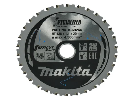 Makita B-69266 136mm x 20mm x 30T Metal Efficut Circular Saw Blade
