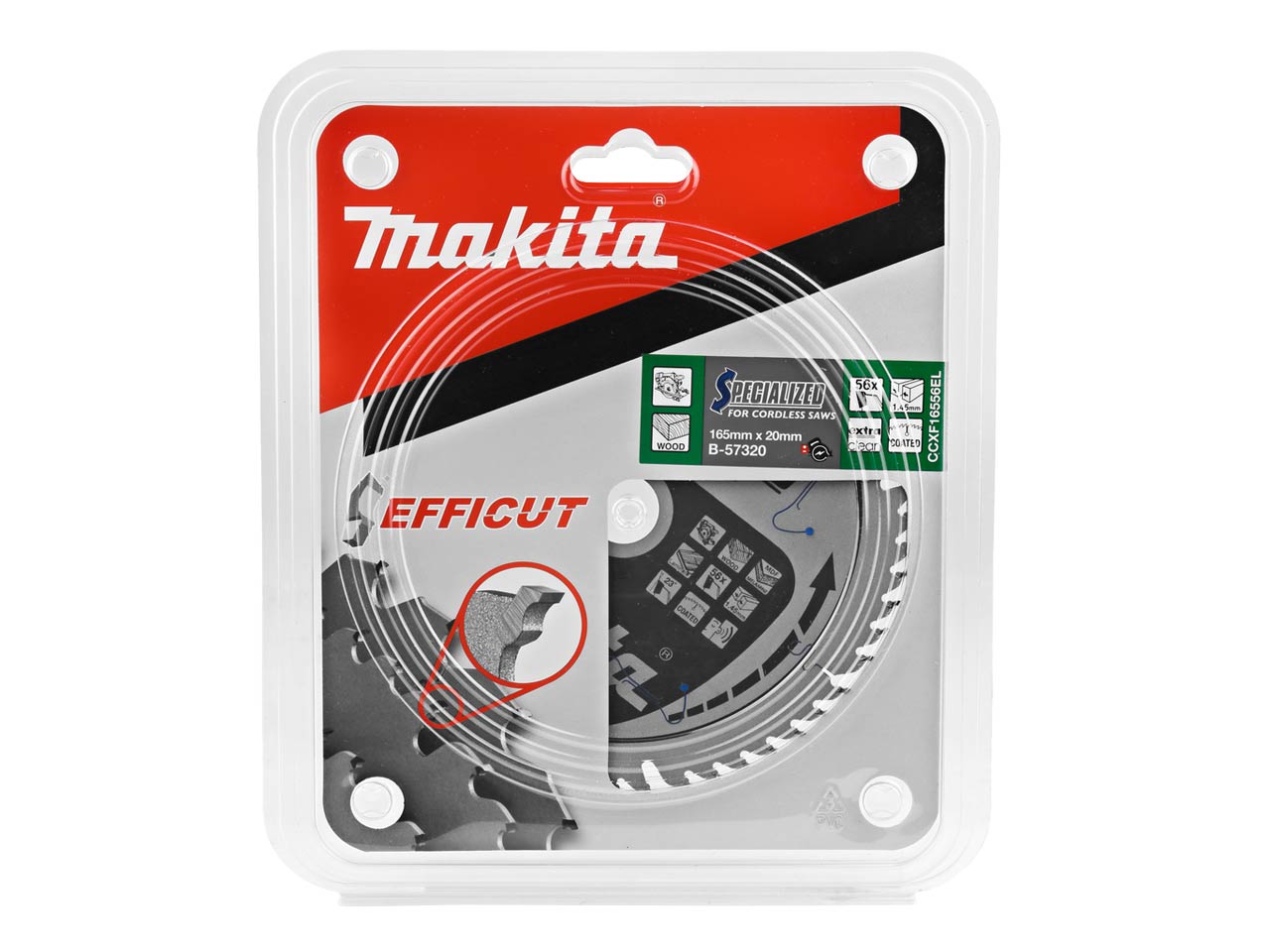 Makita Makita B-57320 165x20mm 56T Efficut TCT Saw Blade | ffx