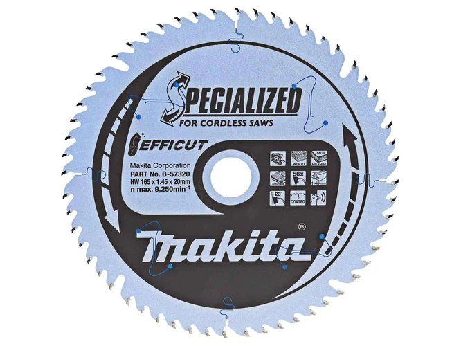 Makita B-57320/3 165x20mm 56T TCT Efficut Saw Blade 3pk