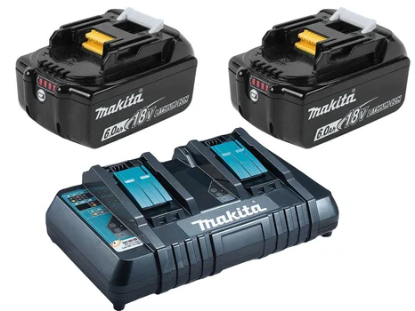 Makita BL1860BX2DC18RD 18V 6Ah LXT Battery Twin Pack & Charger