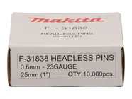 Makita F-31838 25mm Bright Headless Pins for BPT/DPT Nailers 10000pk