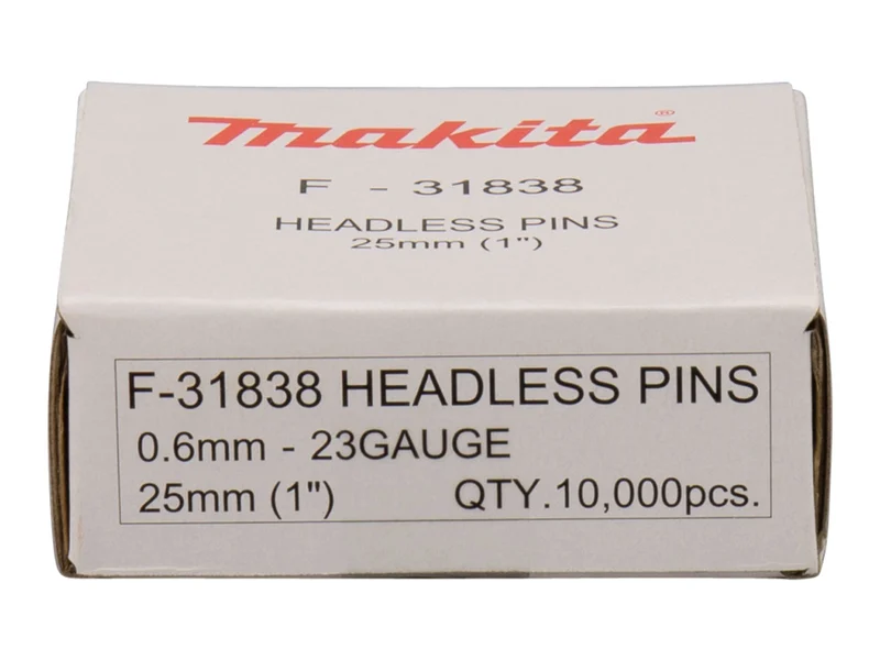 Makita F-31838 25mm Bright Headless Pins for BPT/DPT Nailers 10000pk