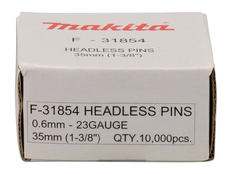 Makita F-31854 35mm Bright Headless Pins for BPT/DPT Nailers 10000pk