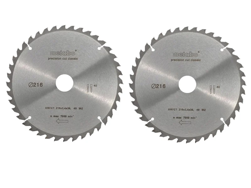 Metabo 628060000X2 216mm x 30mm 40T Circular Saw Blade 2pk