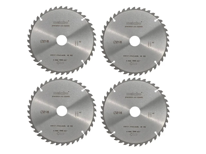 Metabo 628060000X4 216mm x 30mm 40T Circular Saw Blade 4pk