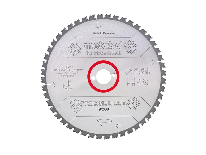 Metabo 628222000 254mm x 30mm 60T Wood  Mitre Saw Blade