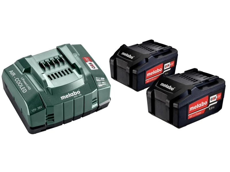 Metabo 685051000 18V 5.2Ah Battery Twin Pack with Charger