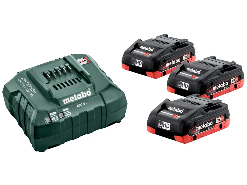 Metabo 685132000 18V 4Ah LiHD Battery 3 Pack with Charger