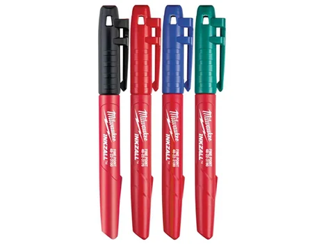 Milwaukee MIL48223106 INKZALL Fine Tip Colour Marker Set of 4