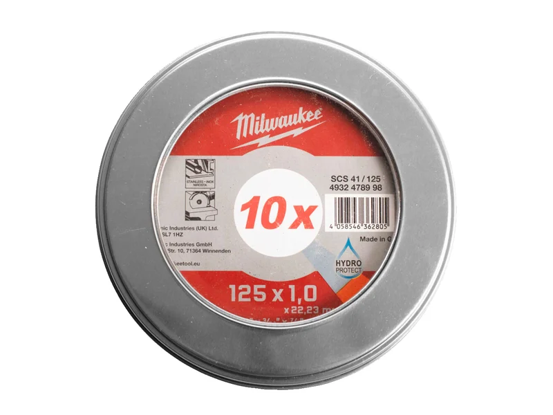 Milwaukee 4932478998 125 x 22.2mm Thin Metal Cutting Discs 10pk