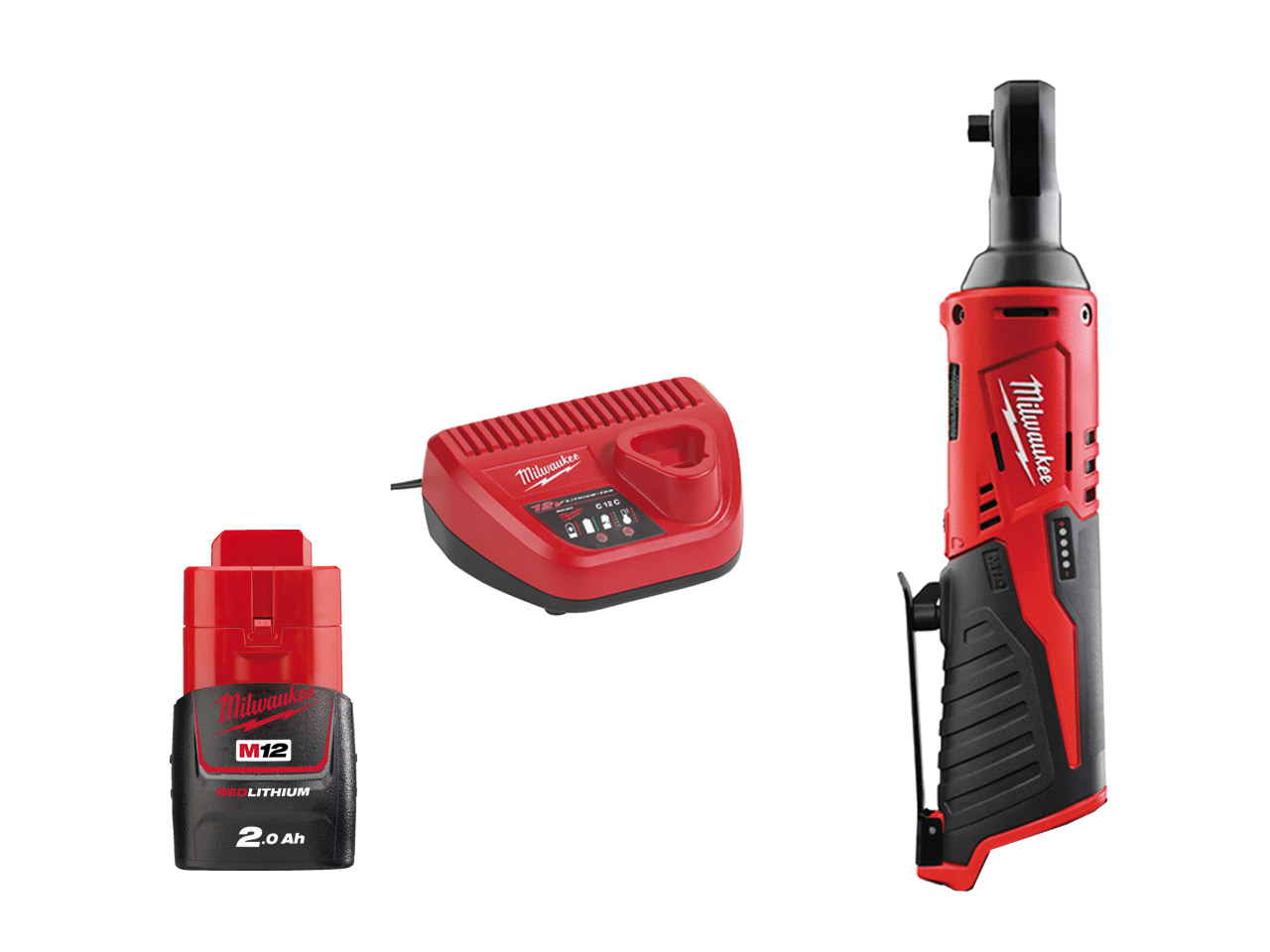 Milwaukee M12IR38 201B 12v 1x2.0Ah Li ion 3 8in Cordless Impact