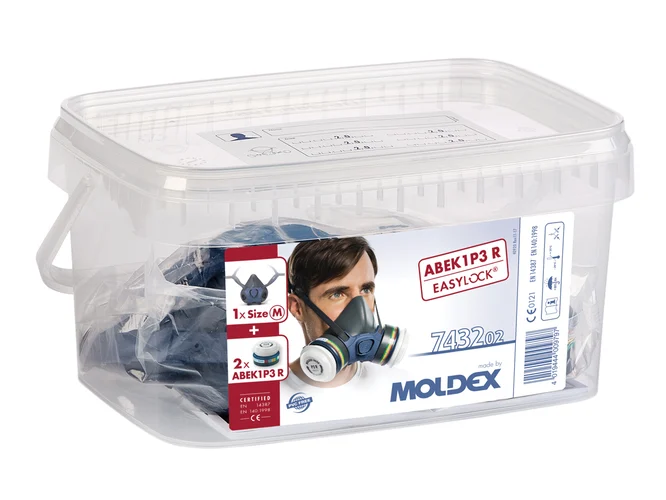 Moldex MOL743202 Ultra Light Series 7000 Half Face Mask Medium 2 x ABEK1P3 R Filters