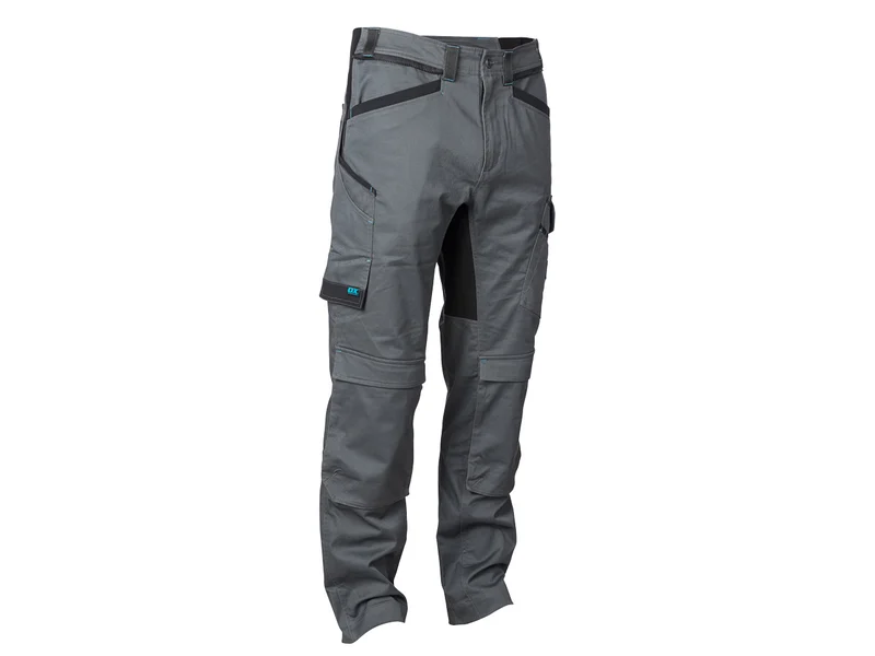 OX Tools OX-W554238 38in Grey Heavy Duty Flex Waist Work Trousers