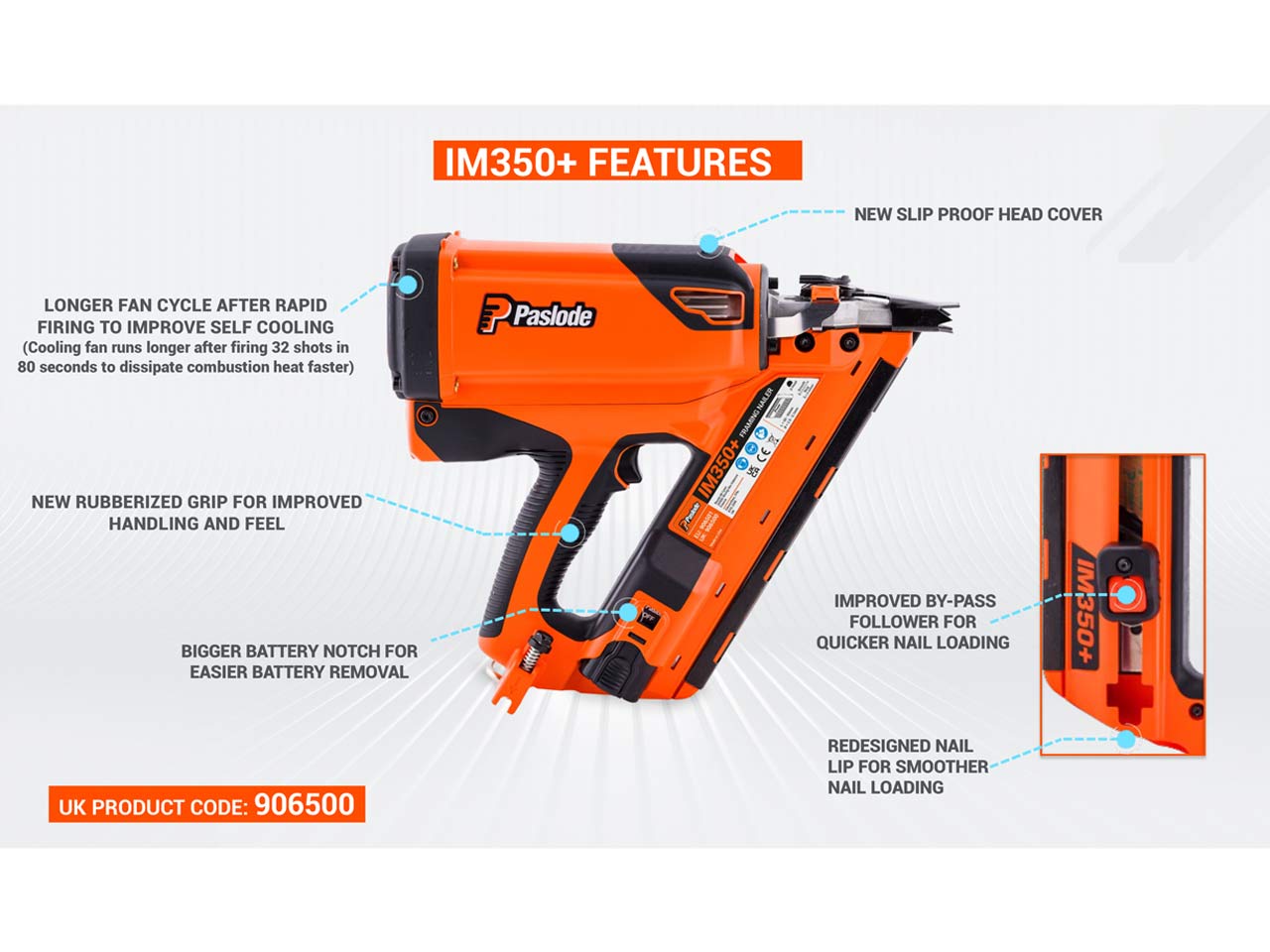 Paslode nail deals gun battery im350