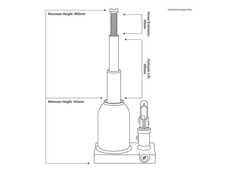 Sealey PTBJ2 Premier Telescopic Bottle Jack 2tonne