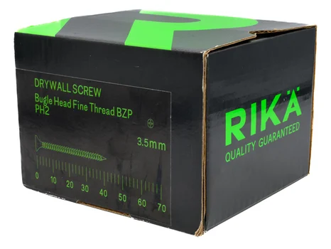 RIKA DWSR004 Drywall Screw Bugle Head Fine BZP 3.5 x 42mm 1000pk