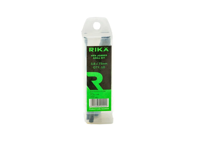 RIKA HSSR008 Hss Jobber Drill Bit 3.8 x 75mm 10pk