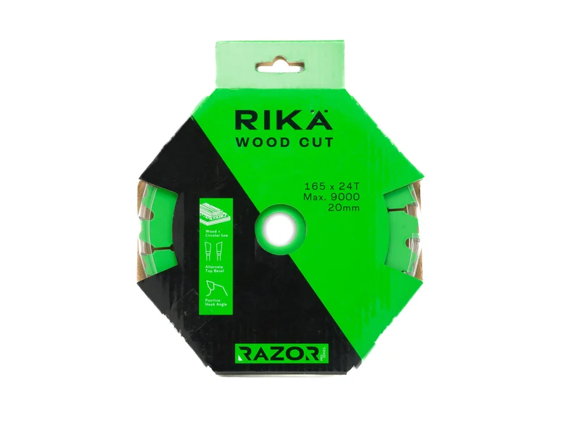 RIKA TCTR004X10 165mm x 20mm 24T Wood TCT Circular Saw Blade 10pk