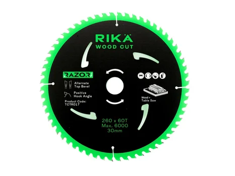 RIKA TCTR017 260mm x 30mm 60T Wood TCT Circular Saw Blade