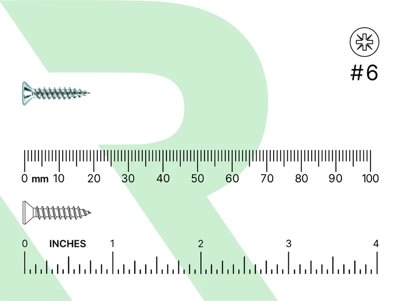 RIKA TWSR007 Woodscrew CSK Twin PZ2 BZP 3.5 x 19mm 200pk