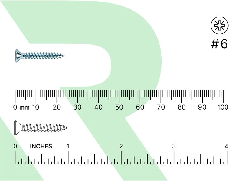 RIKA TWSR008 Woodscrew CSK Twin PZ2 BZP 3.5 x 25mm 200pk