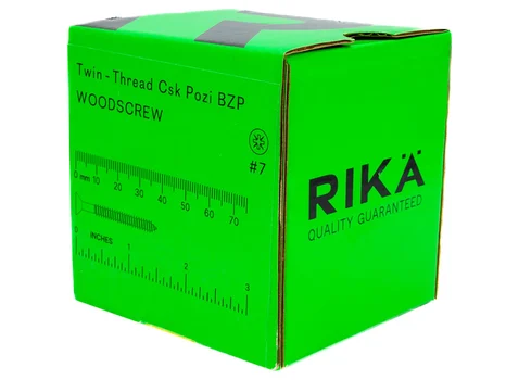 RIKA TWSR015 Woodscrew CSK Twin PZ2 BZP 3.9 x 38mm 200pk