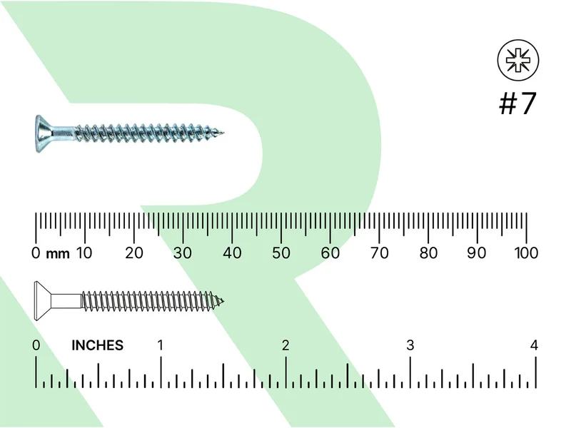 RIKA TWSR015 Woodscrew CSK Twin PZ2 BZP 3.9 x 38mm 200pk