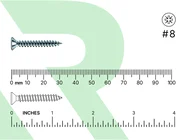 RIKA TWSR020 Woodscrew CSK Twin PZ2 BZP 4.0 x 31mm 200pk