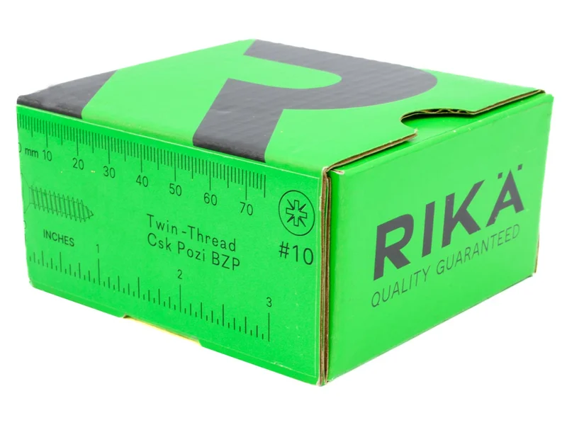 RIKA TWSR028 Woodscrew CSK Twin PZ2 BZP 5.0 x 25mm 200pk