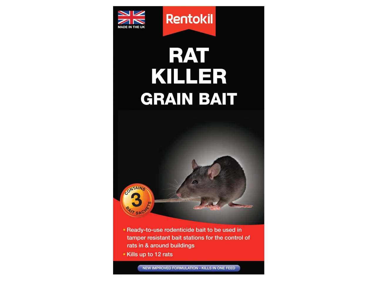 Rentokil Rat Killer Outdoor Bait Box Pest Control Rodent Bait