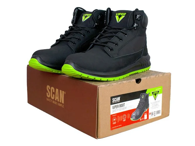 Scan SCAFWVIPER  XMS22VIP7 Viper SBP Safety Boots Size 7 Black