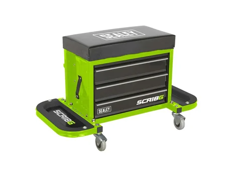 Sealey SCR18G Mechanics Utility Seat Toolbox Hi-Vis Green