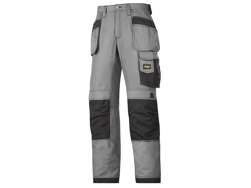 Snickers 3213 Holster Pockets Rip Stop Trousers Grey/Black