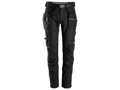 Snickers 6972 FlexiWork Work Trousers+ Detachable Holster Pockets Black