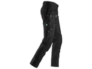 Snickers 6972 FlexiWork Work Trousers+ Detachable Holster Pockets Black