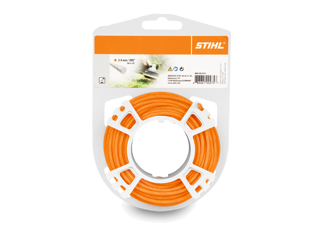 STIHL 0000 930 2339 41m 2.4mm Orange Round Mowing Line Roll