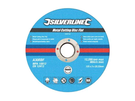 Silverline 349754 Metal Cutting Discs 125 x 3 x 22.23mm 10pk