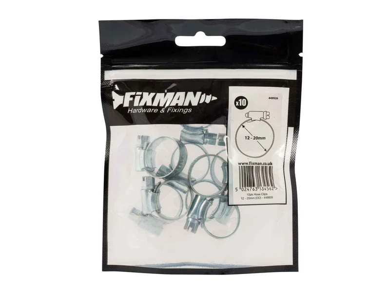 Fixman 449926 Hose Clips 10pk 12 - 20mm OO