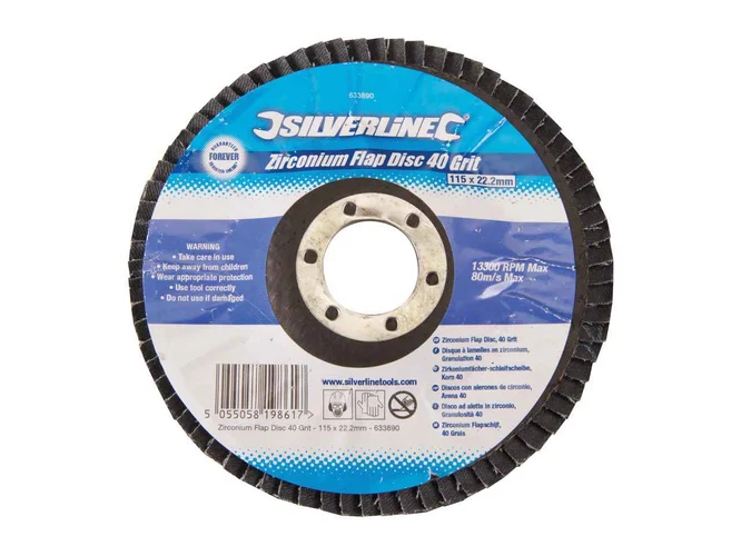 Silverline 633890 Zirconium Flap Disc 115mm 40 Grit