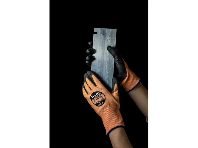 Traffi TG3210 Tri Polymer PU Cut Level B Safety Gloves